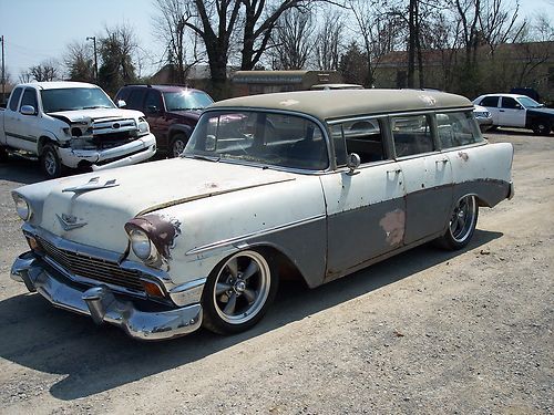 1956 chevy 210 wagon rat cruiser hot rod gasser