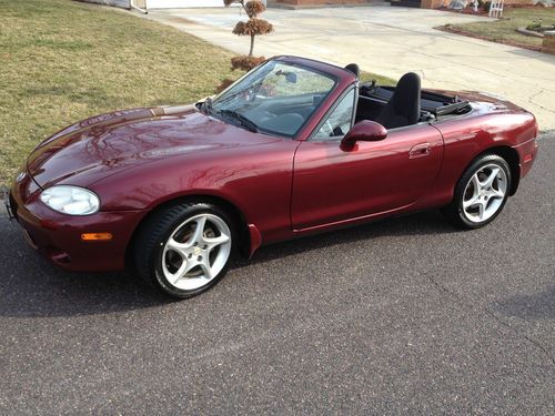 2003 mazda miata mx5 base convertible 2-door 1.8l burgundy