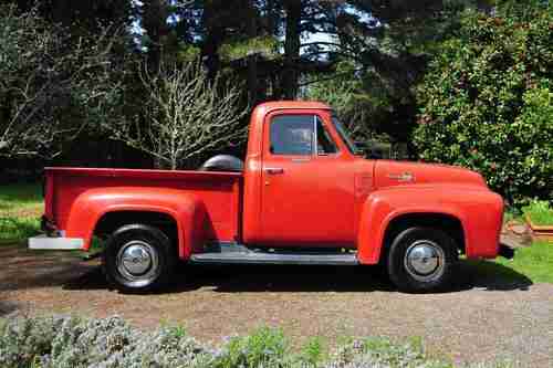 Stock 1955 Ford F100 Pickup Truck 239 3 Speed Daily Driver New Oak Bed, image 2