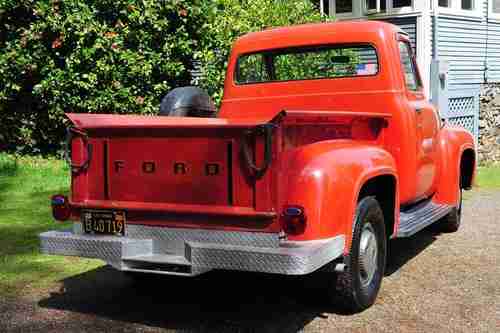 Stock 1955 Ford F100 Pickup Truck 239 3 Speed Daily Driver New Oak Bed, image 6