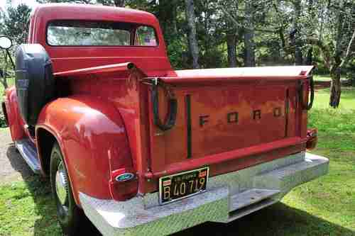 Stock 1955 Ford F100 Pickup Truck 239 3 Speed Daily Driver New Oak Bed, image 9