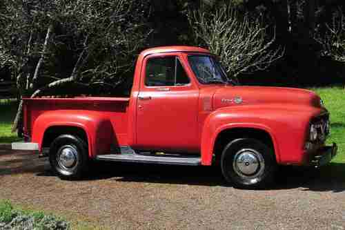 Stock 1955 Ford F100 Pickup Truck 239 3 Speed Daily Driver New Oak Bed, image 14