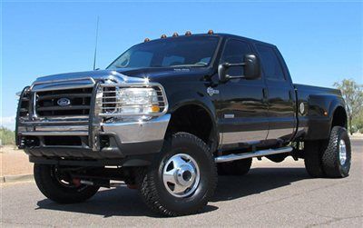 **no reserve** 2002 ford lifted  f350 dually lariat 7.3l diesel crew 4x4 - sharp