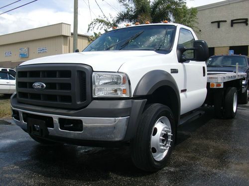 2005 ford f550 turbo diesel 2wd dually aluminum flatbed 6 speedk pto ready!!!