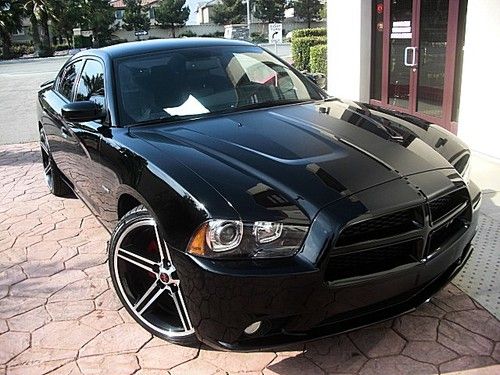 2012 dodge charger r/t hemi 22" wheels &amp; tires racing stripes suade interior