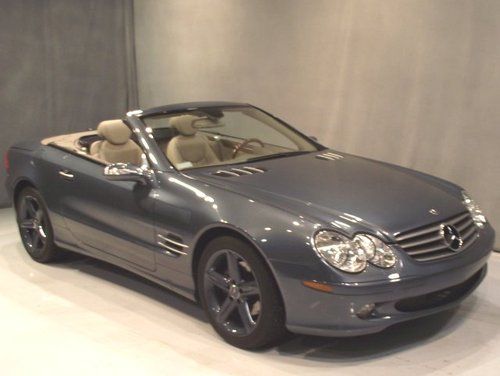 2006 06 mercedes-benz sl500 convertible blue/tan 21k miles 2 owners clean carfax