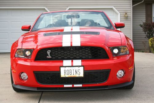 Red 2011 svt mustang shelby gt500 convertible supercharged 13k miles, nav, sync
