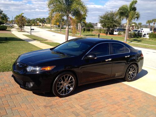 2010 black acura tsx technology package 6mt sedan ron jon gunmetal 19" wheels