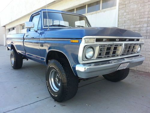 1975 f-100 4x4 custom 360 v8 4-speed california rust free truck 1976 1977 1978