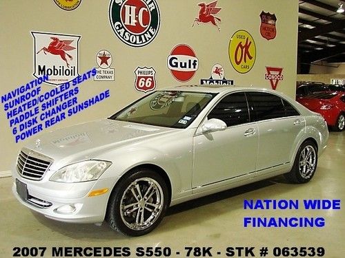2007 s550,sunroof,nav,htd/cool lth,hk logic 7,19in chrome whls,78k,we finance!!