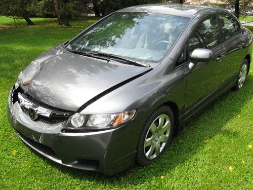 No reserve 2009 honda civic lx sedan 4-door 1.8l wrecked rebuildable salvage