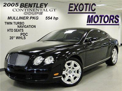 2005 bentley gt coupe! mulliner pkg  twin-turbo nav heated-sts pdc 20"whls 554hp