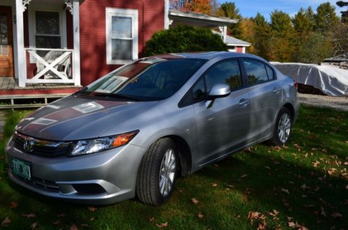 2012 car honda civic ex-l silver w/ leather auto low miles, perfect condition