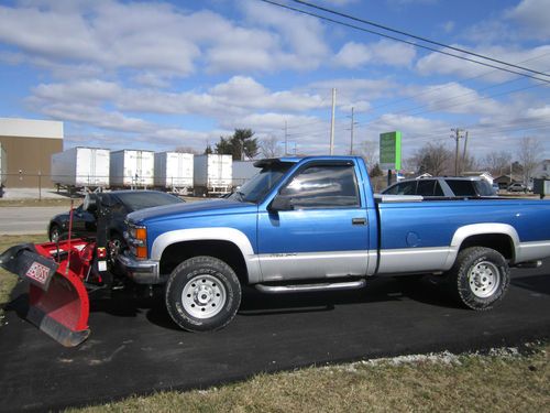 1997 chevrolet k2500 silverado 4x4 boss 8'2" v-plow 5.7l