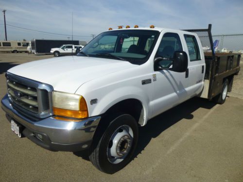 1999 ford f-550 crew cab flat bed utility truck 140k miles nice!!! noreserve!!!