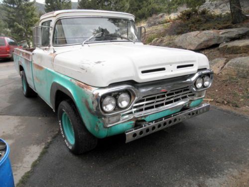 1960 ford f100 pickup, custom cab, v8, 4 speed, original