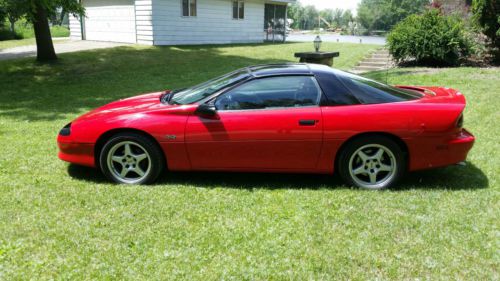 1996 chevrolet camaro ss red on black leather with hurst 6-speed and t-tops