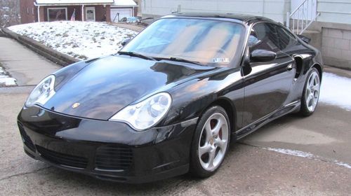 2001 996 911 twin turbo awd porsche black savanna beige leather wood interior !