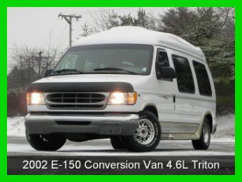 2002 ford e150 conversion van triton 4.6l v8 gas quad seats cloth tv 7 passenger
