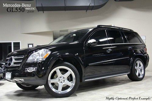 2009 mercedes benz gl550 4-matic navigation rear dvd tv's loaded serviced black!