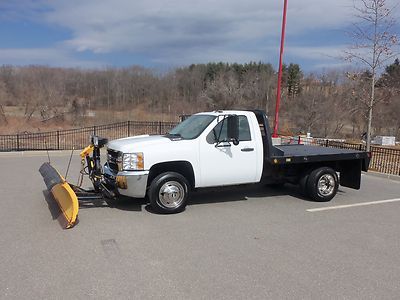 2009 chevy k-3500 silverado flatbed 4wd goosneck 23k v-8 fisher m.mnt2 warr 5/10