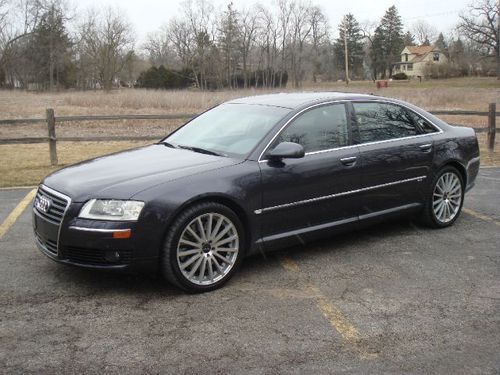 2005 audi a8l w12 quattro - grey/saddle - rare!! nav, rr ent, 4 person seating!!