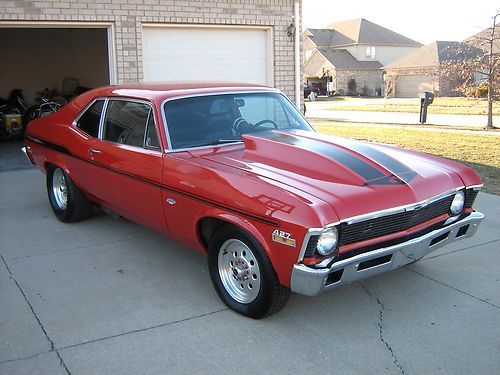 Beautiful and one bad boy 1970 nova 427 v8 yenko - gorgeous red / black interior