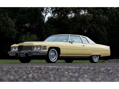 2 owner and in the family since new! 74 coupe deville yellow nice stereo