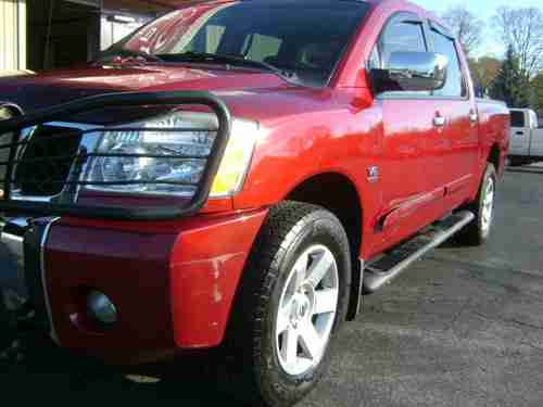 2004 NISSAN TITAN LE CREW CAB 4X4 ENDURANCE ED. 5.6L V8 LEATHER FORMER BANK REPO, image 3