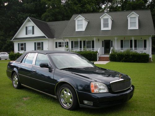 2002 blue cadillac deville dhs sedan 4 door *no reserve* cold a/c + in runs good