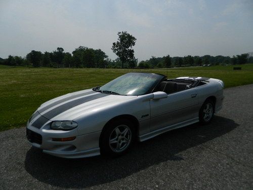 1999 camaro convertible z28 5.7l v8 silver w/ black stripes no reserve indiana