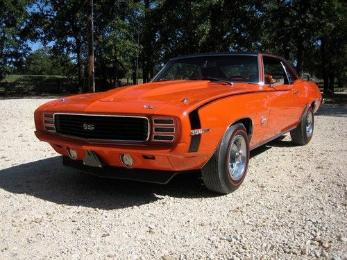 1969 chevrolet rs/ss camaro 396/350 orange/orange 34 options