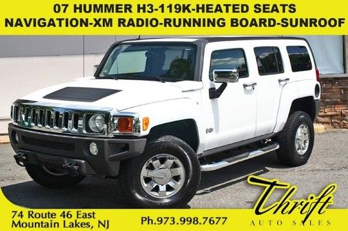 07 hummer h3-119k-heated seats-nav-xm radio-running boards-sunroof-leather