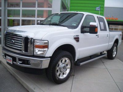 F250 diesel 6.4l white crew cab 4x4 4wd lariat certified warranty leather