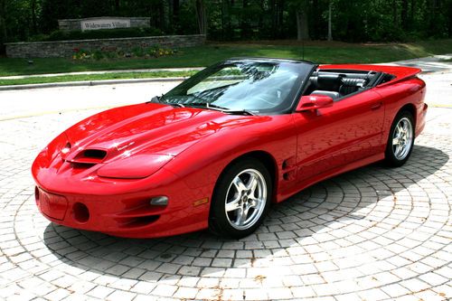 2002 pontiac firebird trans am ws6 convertible 2-door 5.7l 1 of 70 red verts