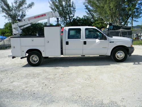 2004 ford f350 f450 diesel crew cab mechanics utility service crane truck rki