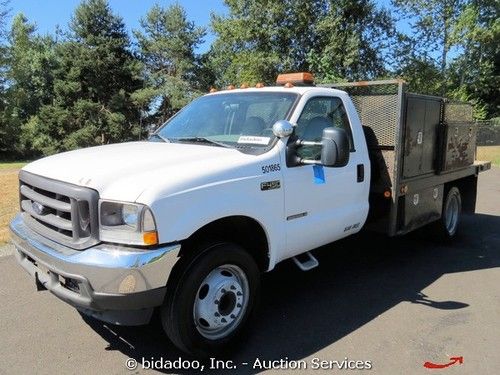 Ford f-450 12' flatbed pickup truck 7.3l powerstroke turbo manual 6-spd a/c