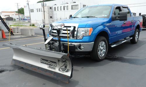 2009 ford f-150 pickup truck - crew cab w/ snowdogg plow - blue flame metallic