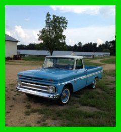 1966 chevy c10 regular cab pick up truck manual blue