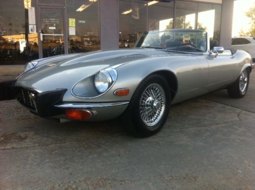 1974 jaguar e-type v12 silver roadster convertible