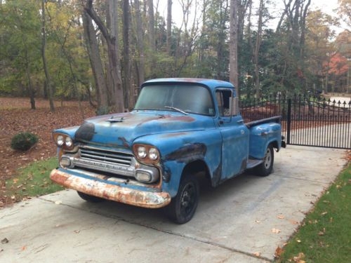 1959 chevrolet apache pickup truck antique project survivor no reserve barn find