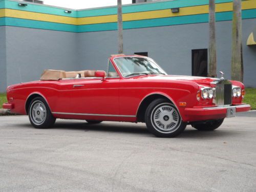 1986 rolls-royce corniche ii convertible corniche ii convert. red/tan low miles