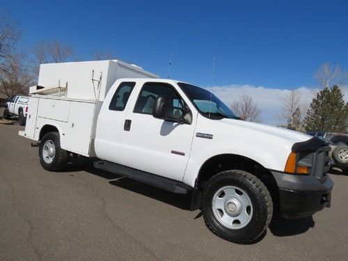 2005 ford f-350 supercab long bed utility truck diesel service body 4x4 work box