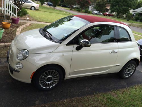 Super nice 2012 fiat 500c cabrio convertible w/bordeaux top-fun &amp; great mileage!