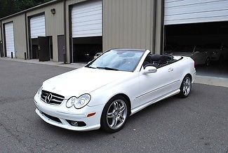 2005 mercedes benz clk 55 amg convertible,rare wht/blk 27k miles beautiful car