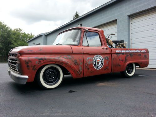 64 ford f-100 hbc shop trk body dropped 351 cleveland hot rod  featured rat