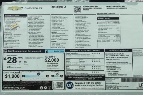 2014 Chevrolet Sonic LT, US $15,382.00, image 4