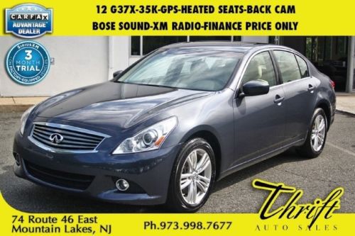 12 g37x-35k-gps-heated seats-back cam-bose sound-xm radio-finance price only