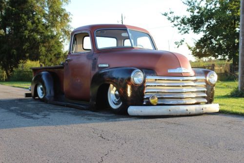 Bagged patina hot rat rod 49 chevy truck pickup slammed air ride 48 47 50 51 52