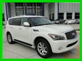 2012 qx56,white/tan,reardvds/tvs,navi,bose,front-rear-side-cameras,like new!!!